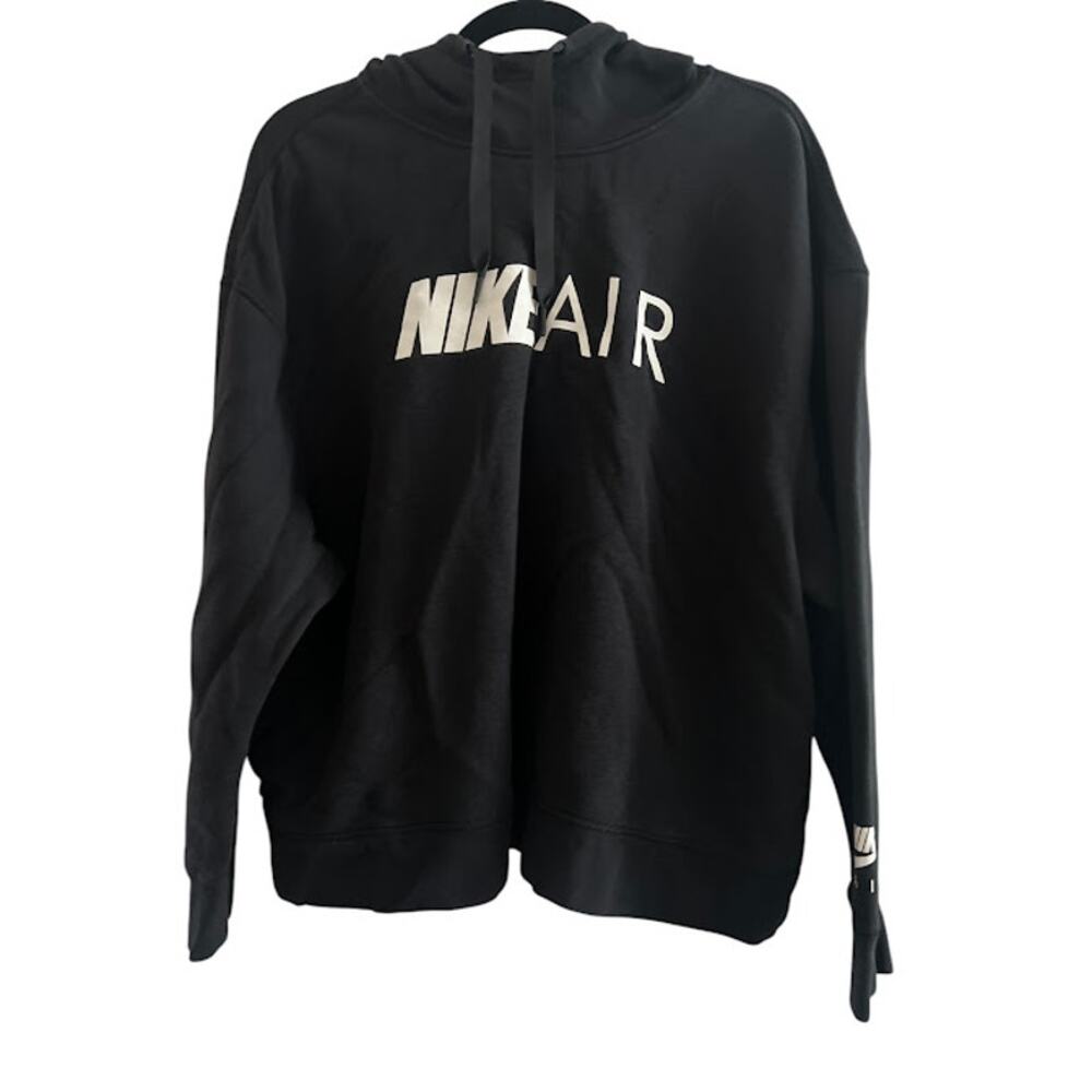 NIKE AIR Oversized Black Drawstring Hoodie W/Pockets Size L